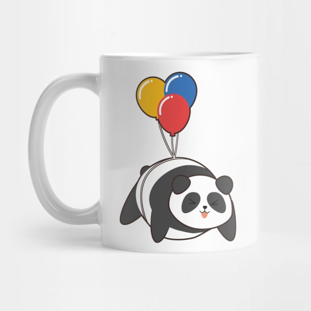 Panda at Birthday with Ballon by Markus Schnabel